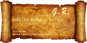 Götz Rita névjegykártya